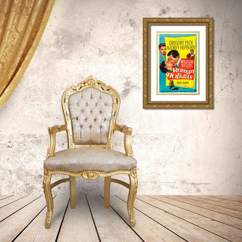 Roman Holiday-1953 Gold Ornate Wood Framed Art Print with Double Matting by Vintage Hollywood Archive