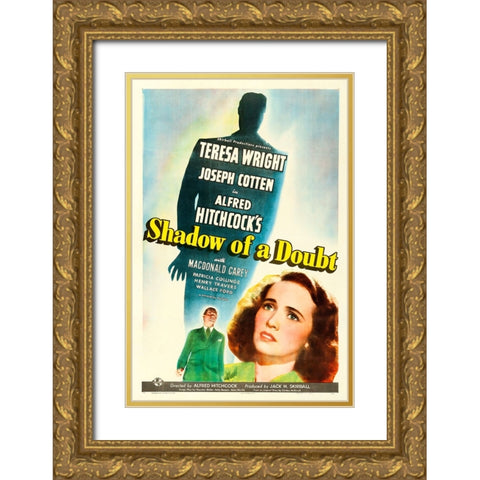 Shadow of a Doubt-1942 Gold Ornate Wood Framed Art Print with Double Matting by Vintage Hollywood Archive