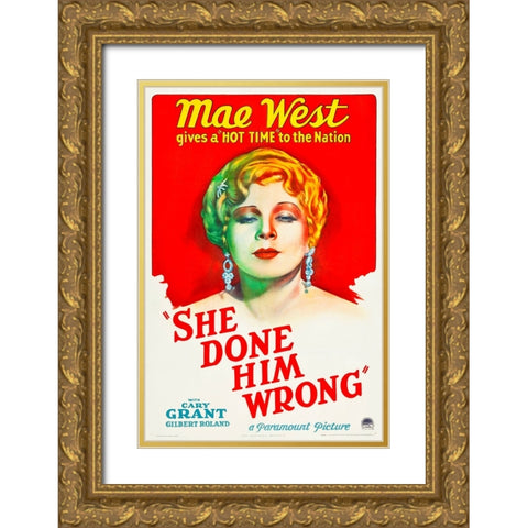 She Done Him Wrong-1933 Gold Ornate Wood Framed Art Print with Double Matting by Vintage Hollywood Archive