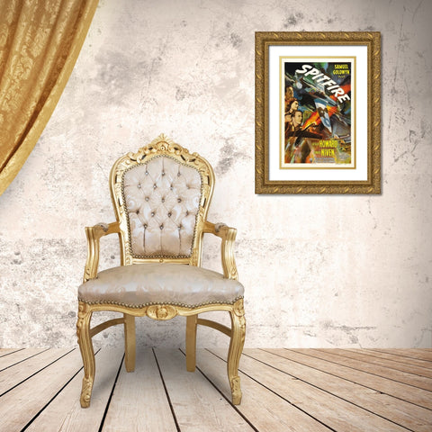 Spitfire Poster-1943 Gold Ornate Wood Framed Art Print with Double Matting by Vintage Hollywood Archive