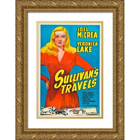 Sullivans Travels-1941 Gold Ornate Wood Framed Art Print with Double Matting by Vintage Hollywood Archive