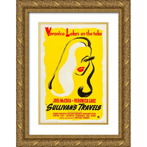 Sullivans Travels-1941 Gold Ornate Wood Framed Art Print with Double Matting by Vintage Hollywood Archive