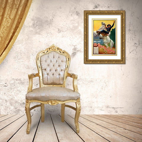 The Roaming Cowboy-1937 Gold Ornate Wood Framed Art Print with Double Matting by Vintage Hollywood Archive