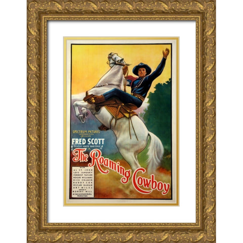 The Roaming Cowboy-1937 Gold Ornate Wood Framed Art Print with Double Matting by Vintage Hollywood Archive