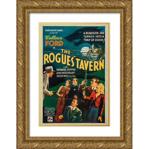 The Rogues Tavern-1936 Gold Ornate Wood Framed Art Print with Double Matting by Vintage Hollywood Archive