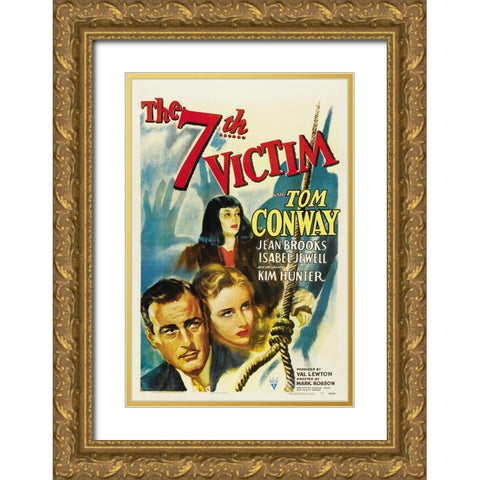 The Seventh Victim one-sheet-RKO-1943 Gold Ornate Wood Framed Art Print with Double Matting by Vintage Hollywood Archive