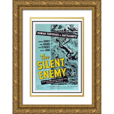 The Silent Enemy-1958 Gold Ornate Wood Framed Art Print with Double Matting by Vintage Hollywood Archive