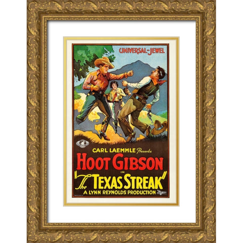 The Texas Streak-1925 Gold Ornate Wood Framed Art Print with Double Matting by Vintage Hollywood Archive