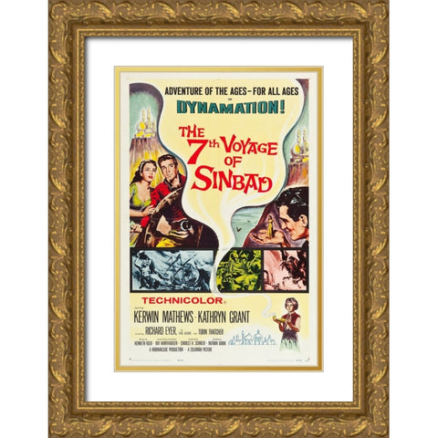 The 7th Voyage of Sinbad-1958 Gold Ornate Wood Framed Art Print with Double Matting by Vintage Hollywood Archive
