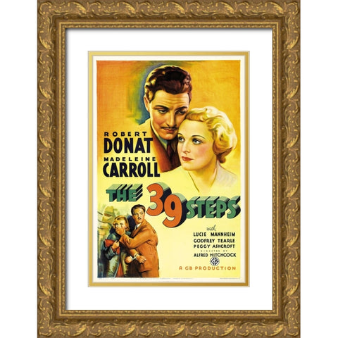 The 39 Steps-1935 Gold Ornate Wood Framed Art Print with Double Matting by Vintage Hollywood Archive