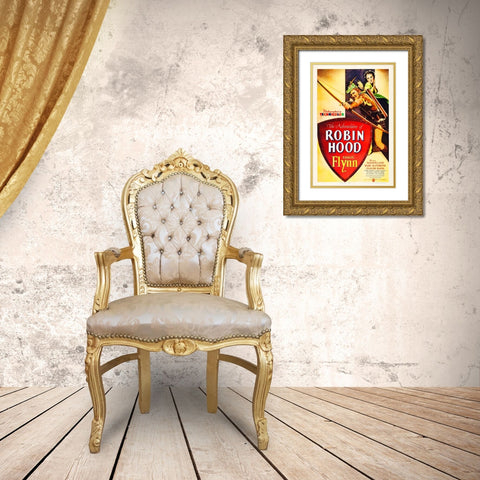 The Adventures of Robin Hood-1938 Gold Ornate Wood Framed Art Print with Double Matting by Vintage Hollywood Archive