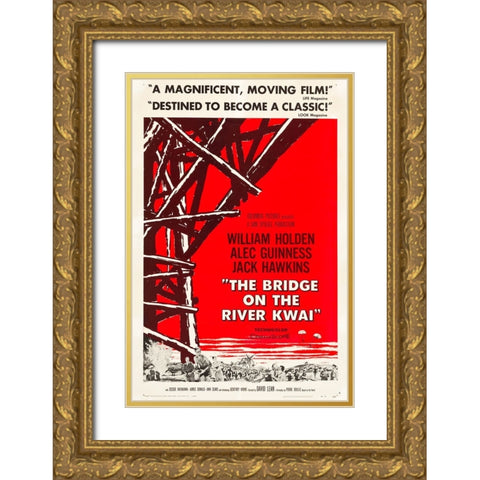 The Bridge on the River Kwai Gold Ornate Wood Framed Art Print with Double Matting by Vintage Hollywood Archive