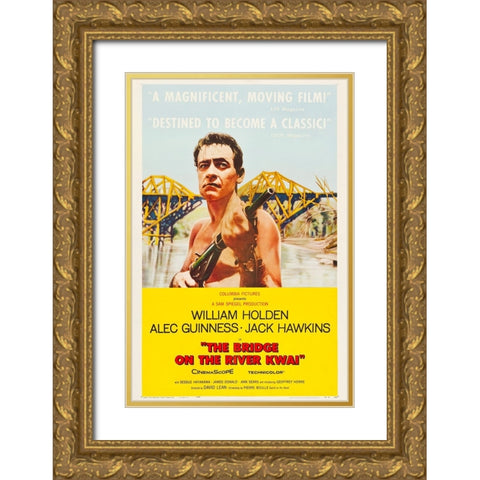 The Bridge on the River Kwai-1958 Gold Ornate Wood Framed Art Print with Double Matting by Vintage Hollywood Archive