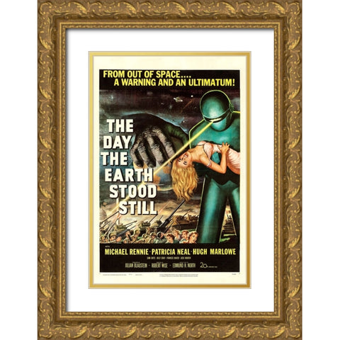 The Day the Earth Stood Still-1951 Gold Ornate Wood Framed Art Print with Double Matting by Vintage Hollywood Archive