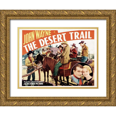 The Desert Trail-1935 Gold Ornate Wood Framed Art Print with Double Matting by Vintage Hollywood Archive