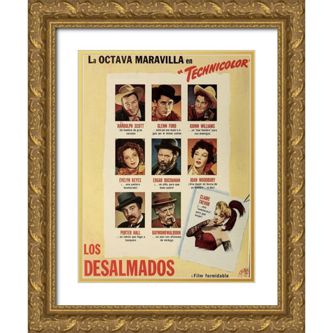 The Desperadoes-1943 Gold Ornate Wood Framed Art Print with Double Matting by Vintage Hollywood Archive
