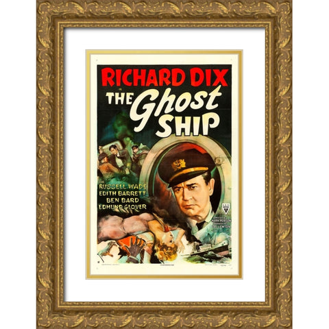 The Ghost Ship-1943 Gold Ornate Wood Framed Art Print with Double Matting by Vintage Hollywood Archive