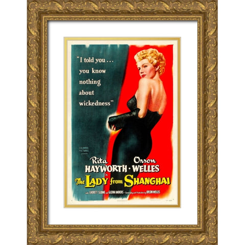 The Lady from Shanghai-1947 Gold Ornate Wood Framed Art Print with Double Matting by Vintage Hollywood Archive
