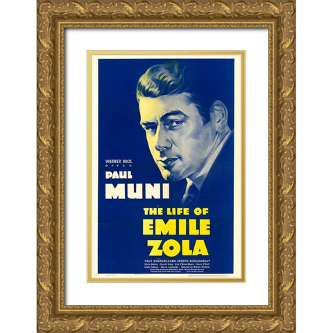The Life of Emile Zola-1937 Gold Ornate Wood Framed Art Print with Double Matting by Vintage Hollywood Archive