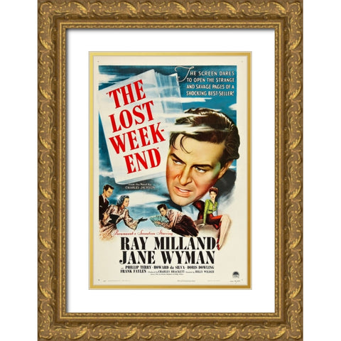 The Lost Weekend-1945 Gold Ornate Wood Framed Art Print with Double Matting by Vintage Hollywood Archive