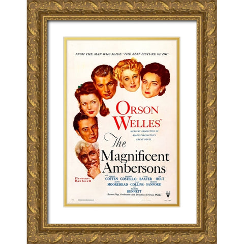 The Magnificent Ambersons-1942 Gold Ornate Wood Framed Art Print with Double Matting by Vintage Hollywood Archive