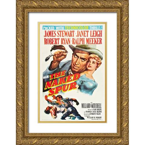 The Naked Spur-1952 Gold Ornate Wood Framed Art Print with Double Matting by Vintage Hollywood Archive