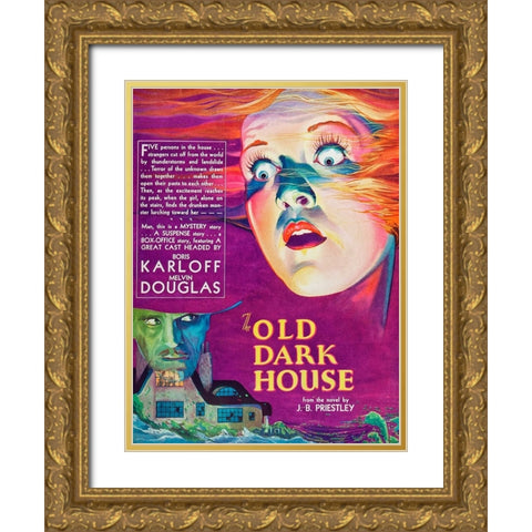 The Old Dark House-1932 Gold Ornate Wood Framed Art Print with Double Matting by Vintage Hollywood Archive