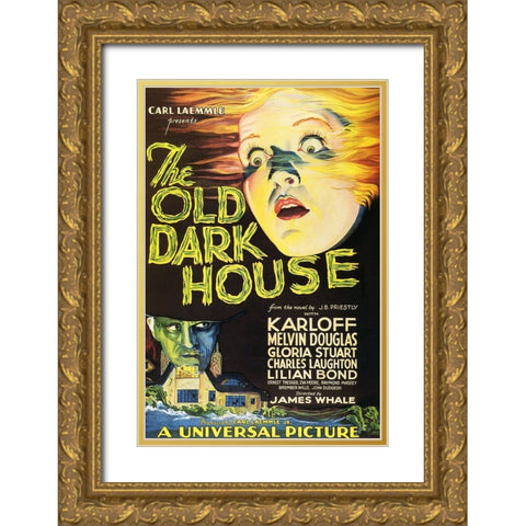 The Old Dark House-1932 Gold Ornate Wood Framed Art Print with Double Matting by Vintage Hollywood Archive