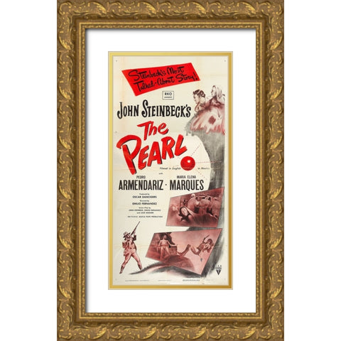 The Pearl-1948 Gold Ornate Wood Framed Art Print with Double Matting by Vintage Hollywood Archive