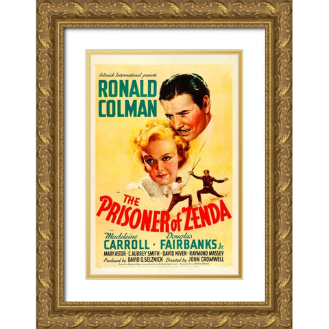 The Prisoner of Zenda-1937 Gold Ornate Wood Framed Art Print with Double Matting by Vintage Hollywood Archive