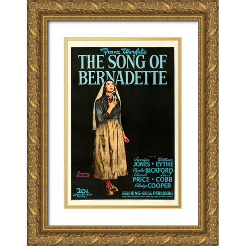 The Song of Bernadette-1946 Gold Ornate Wood Framed Art Print with Double Matting by Vintage Hollywood Archive