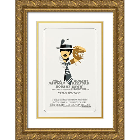The Sting-1973 Gold Ornate Wood Framed Art Print with Double Matting by Vintage Hollywood Archive
