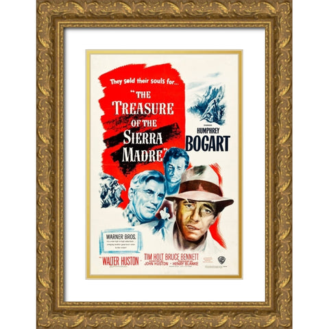 The Treasure of The Sierra Madre-1947 Gold Ornate Wood Framed Art Print with Double Matting by Vintage Hollywood Archive