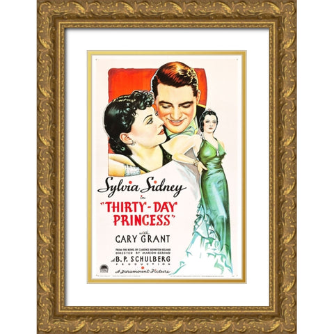 Thirty Day Princess-1934 Gold Ornate Wood Framed Art Print with Double Matting by Vintage Hollywood Archive