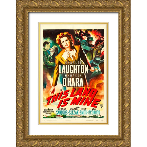 This Land is Mine-1943 Gold Ornate Wood Framed Art Print with Double Matting by Vintage Hollywood Archive