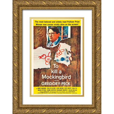 To Kill a Mockingbird-1963 Gold Ornate Wood Framed Art Print with Double Matting by Vintage Hollywood Archive