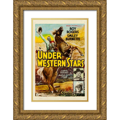 Under Western Stars-1938 Gold Ornate Wood Framed Art Print with Double Matting by Vintage Hollywood Archive