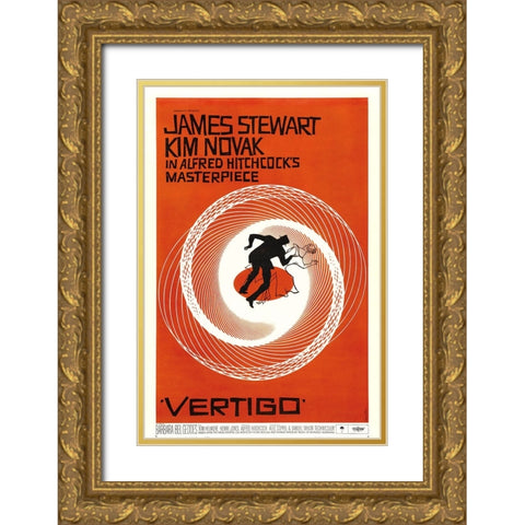 Vertigo Movie-1958 Gold Ornate Wood Framed Art Print with Double Matting by Vintage Hollywood Archive