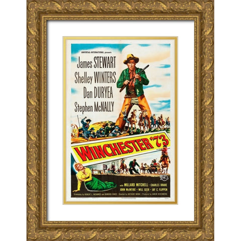 Winchester 73-1950 Gold Ornate Wood Framed Art Print with Double Matting by Vintage Hollywood Archive