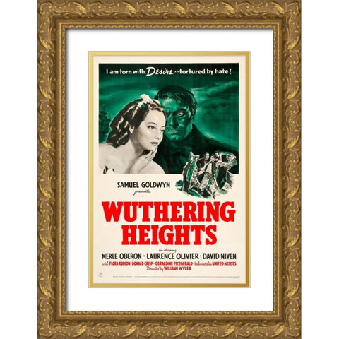 Wuthering Heights-1939 Gold Ornate Wood Framed Art Print with Double Matting by Vintage Hollywood Archive