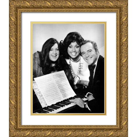 Cass Elliot-Diahann Carroll-Jack Lemmon-1973 Gold Ornate Wood Framed Art Print with Double Matting by Vintage Music Archive