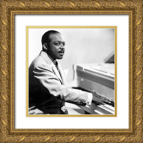 Count Basie-1955 Gold Ornate Wood Framed Art Print with Double Matting by Vintage Music Archive