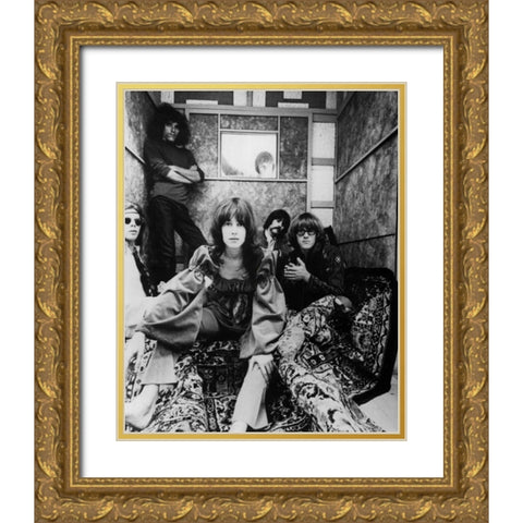 Jefferson Airplane-1967 Gold Ornate Wood Framed Art Print with Double Matting by Vintage Music Archive