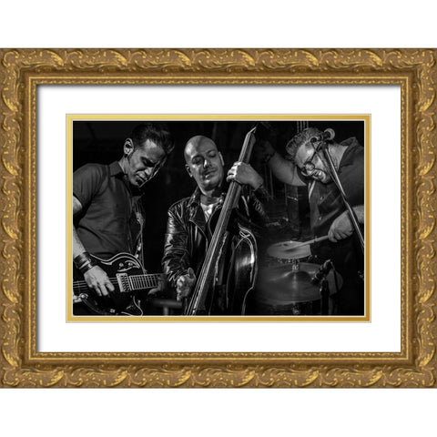 Old Chevy Gold Ornate Wood Framed Art Print with Double Matting by Vintage Music Archive