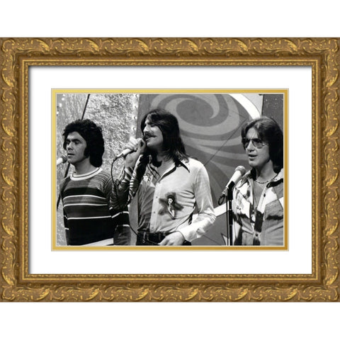 Three Dog Night-1975 Gold Ornate Wood Framed Art Print with Double Matting by Vintage Music Archive