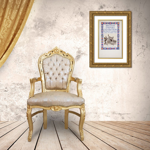 British Empire Exhibition-1924-India Gate Gold Ornate Wood Framed Art Print with Double Matting by Worlds Fair Posters