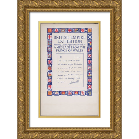 British Empire Exhibition-1924-Prince of Wales Gold Ornate Wood Framed Art Print with Double Matting by Worlds Fair Posters