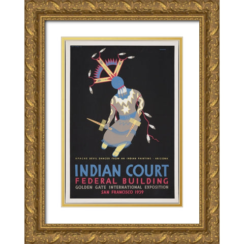 San Francisco-1939-Apache Devil Dancer-Arizona Gold Ornate Wood Framed Art Print with Double Matting by Worlds Fair Posters
