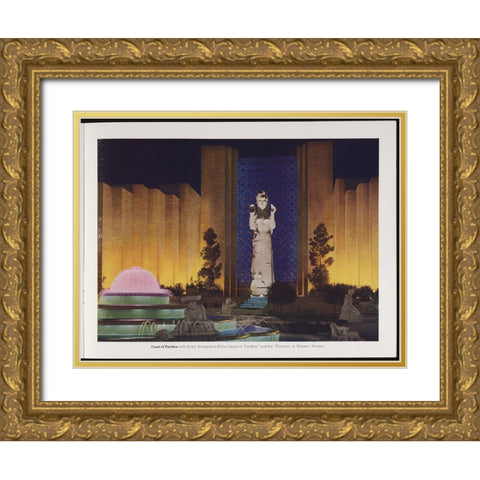 San Francisco-Court of Pacifica Gold Ornate Wood Framed Art Print with Double Matting by Worlds Fair Posters