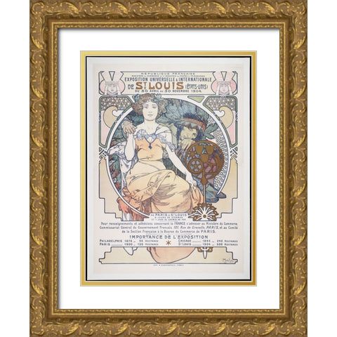 St Louis-1904 Gold Ornate Wood Framed Art Print with Double Matting by Worlds Fair Posters